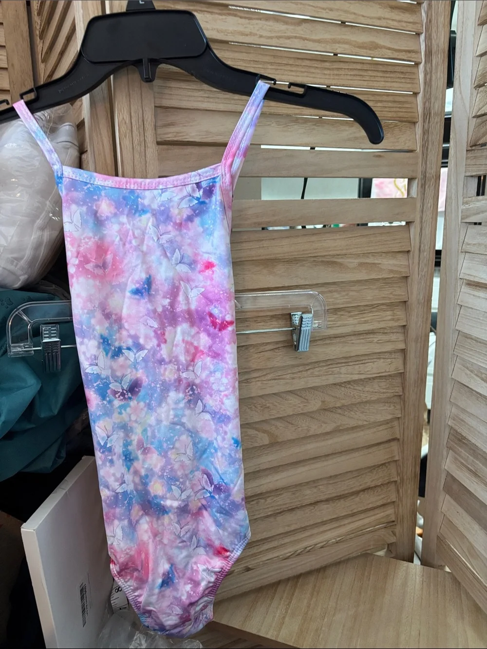 Girls' Pastel Butterfly One-Piece Swimsuit- Pink & Blue 140 10 NWOT